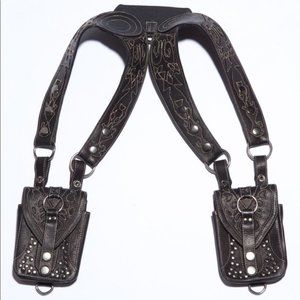 Leather SKINGRAFT Holster Stictching Burning Man